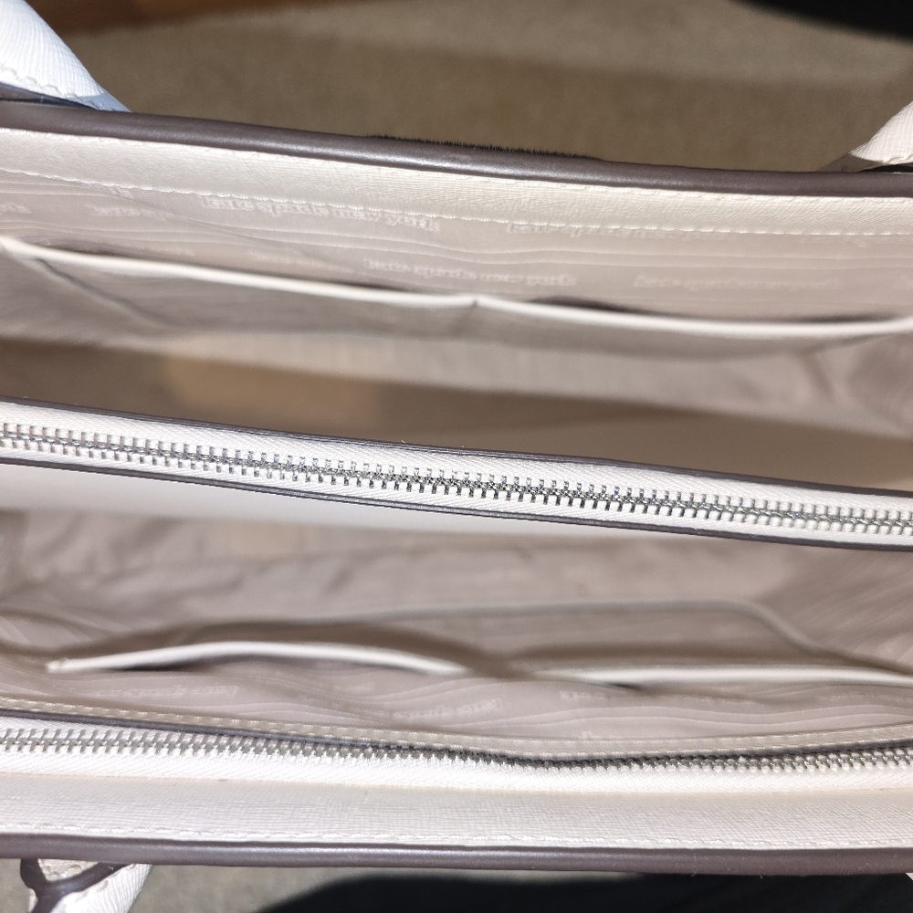 Kate Spade Sam Icon Large Leather Tote Bag Parchment - Picture 6 of 11